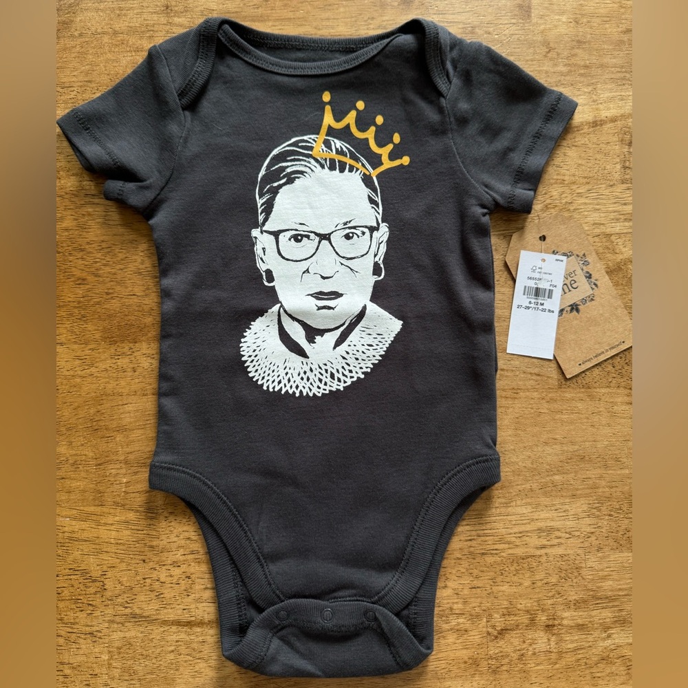Ruth Bader Ginsburg Baby Onesie 6-12m NWT